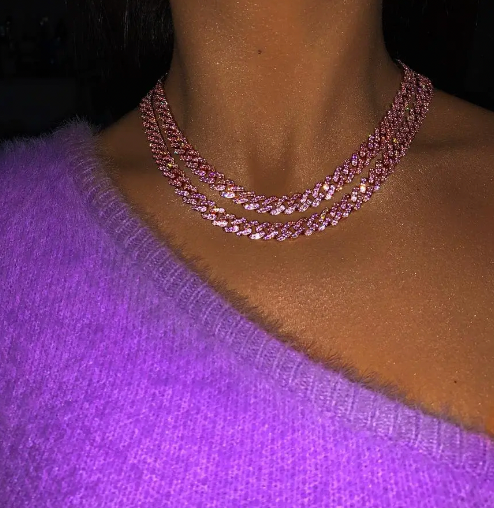 ROSE PINK CUBAN LINK