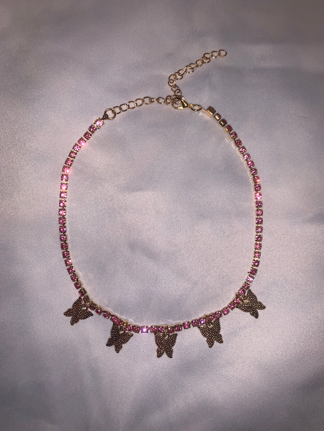 PINK BUTTERFLY CHOKER