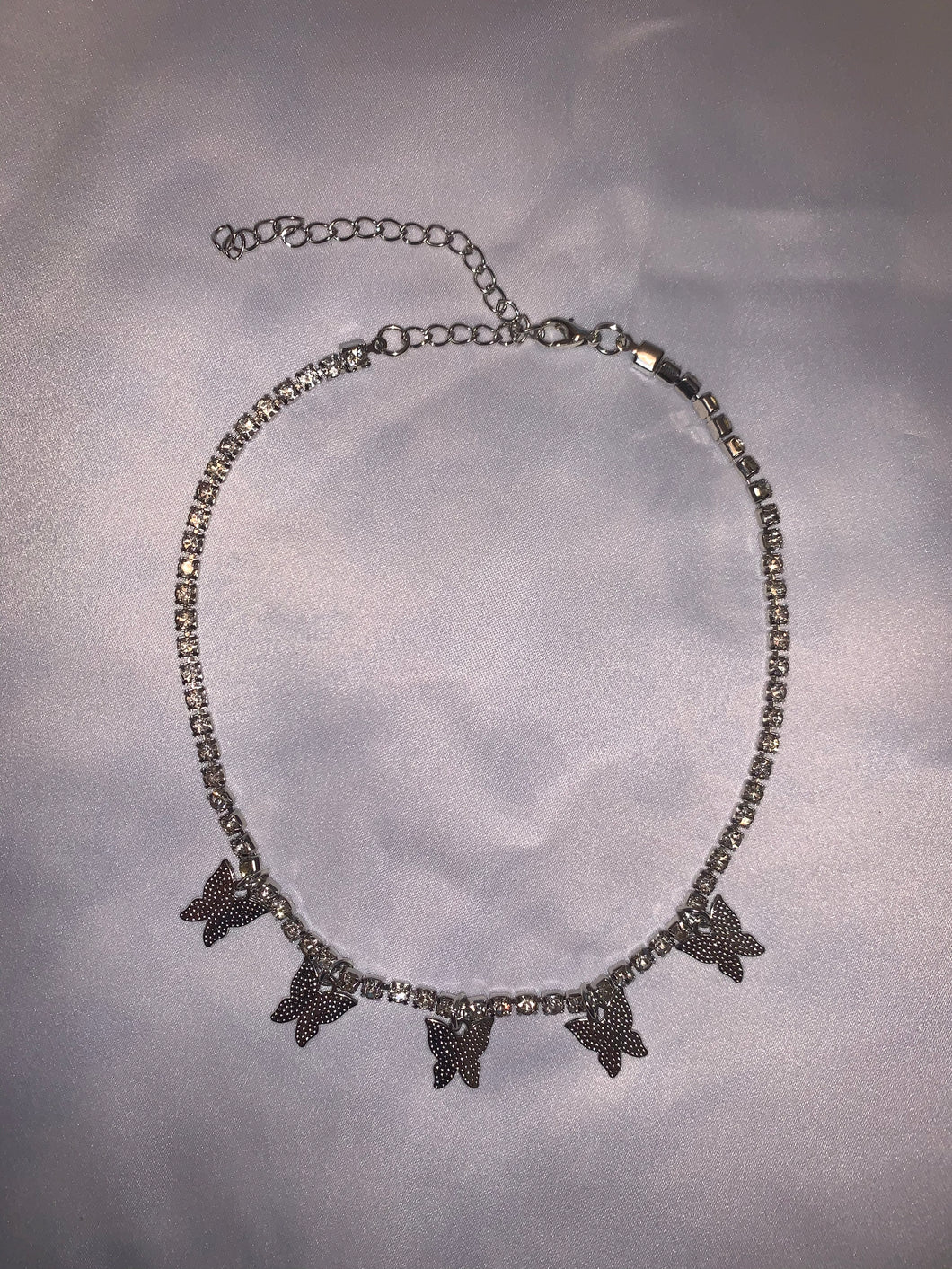 SILVER BUTTERFLY CHOKER